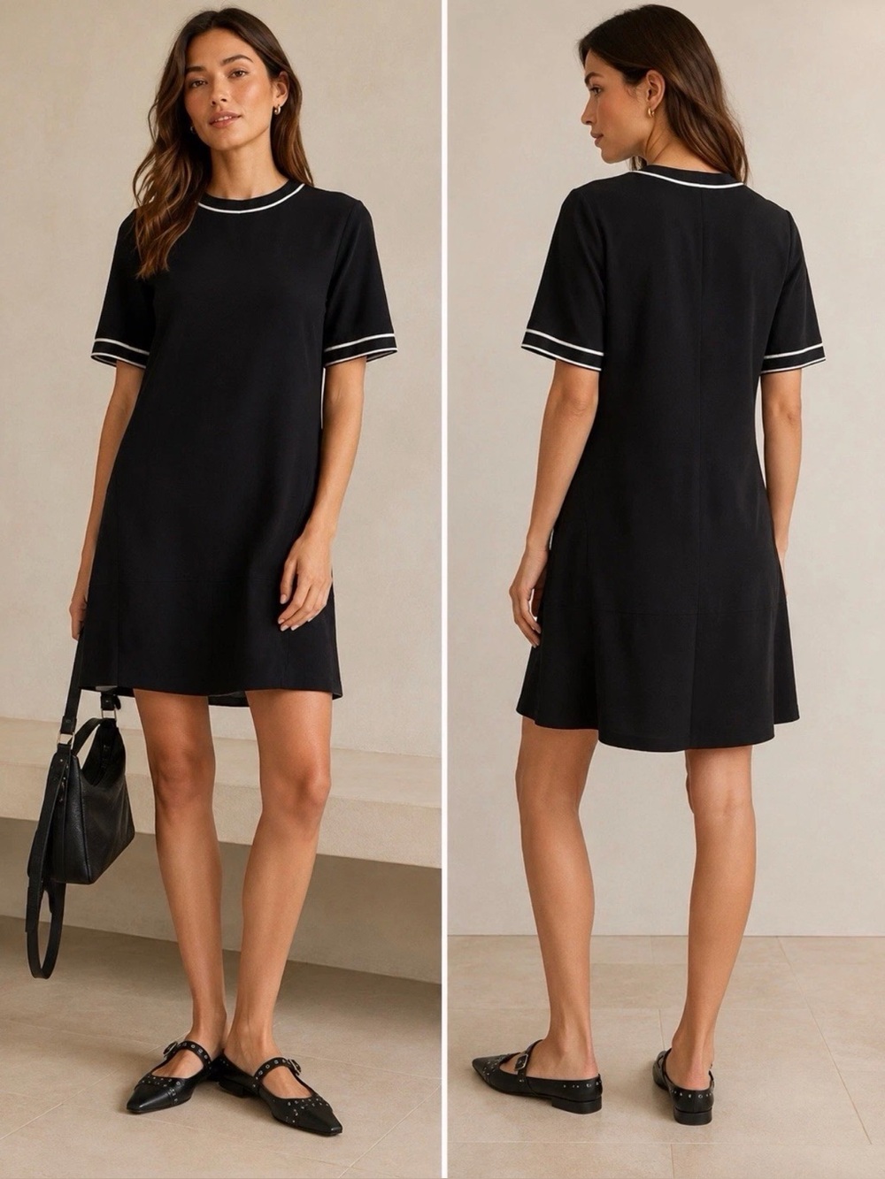 Rag & Bone Thatch Black Crepe Contrast
Piping Mini Dress size XXS/XS